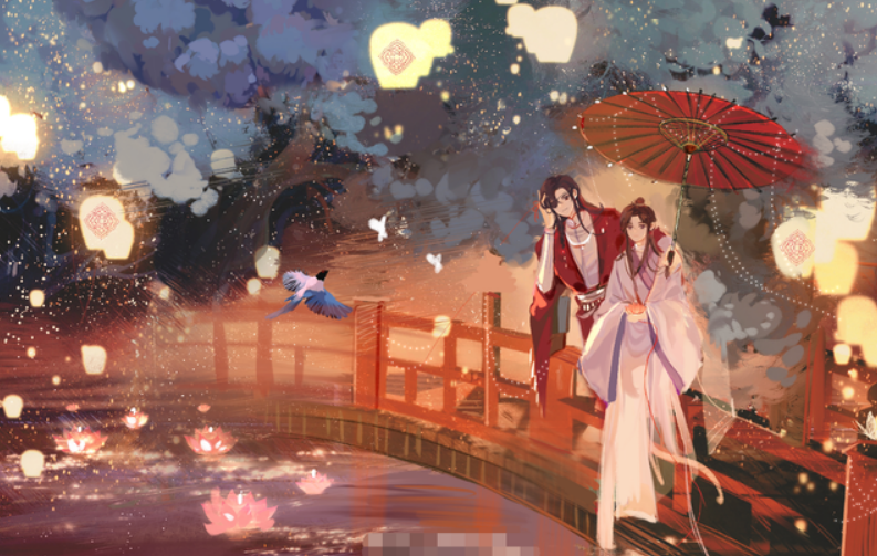 谢怜捡破烂的起始还是因为一天在大雨中由于太过饥饿