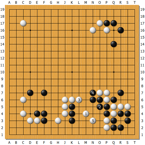变化图10:黑2跳方守住的话,白3顺势一长,黑棋非常难受.