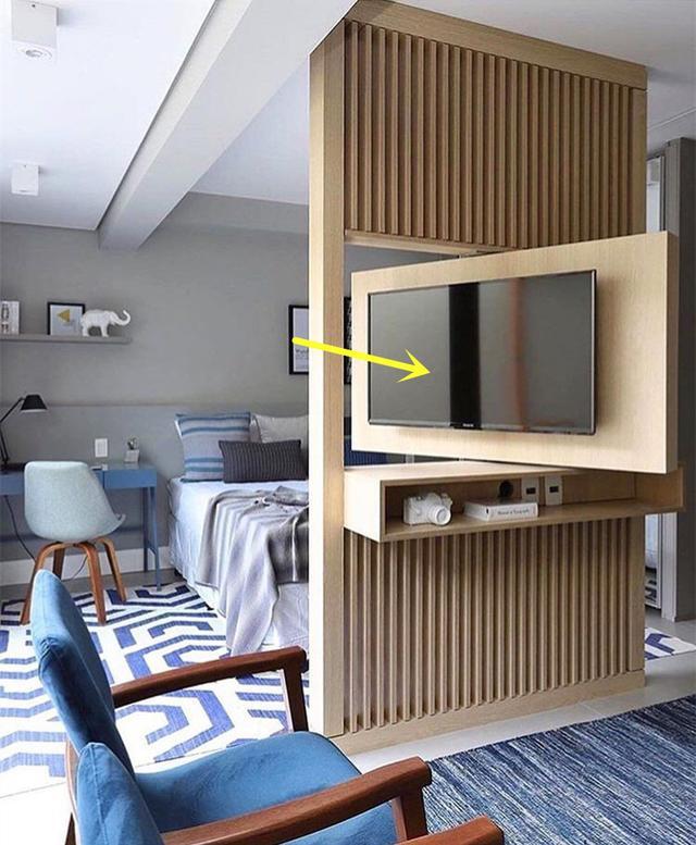 就佩服朋友脑洞电视背景墙能旋转2个空间共用一般人家想不到