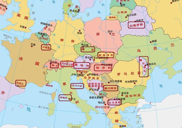 世界上共有四十多個內陸國其中大部分都分佈在歐洲和非洲