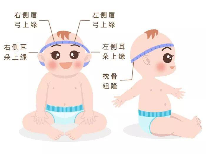 测量头围"宝宝的发育在婴儿时期是最迅猛的,身高,体重,头围,胸围等