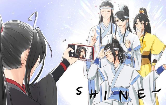 魔道祖师众人拍照片金凌全家福超温馨蓝忘机的屏幕亮了