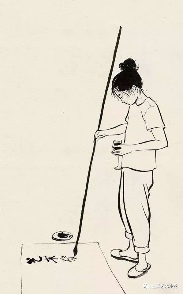 外国美女画家,用毛笔画出了上海市井百态!