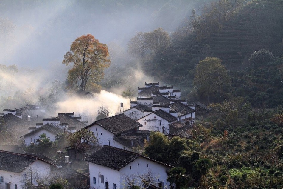 地裡的人們抬頭看看天,再看看自己家冒煙的屋頂,黃昏炊煙,是他們整日