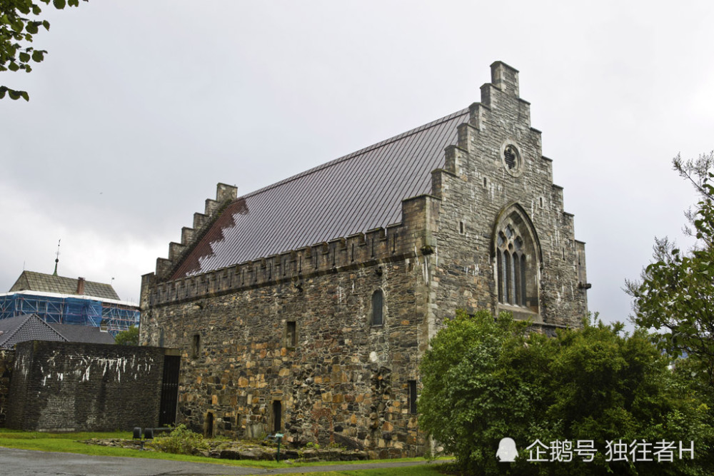 维京海盗的王宫中世纪的皇家宫邸卑尔根胡斯城堡