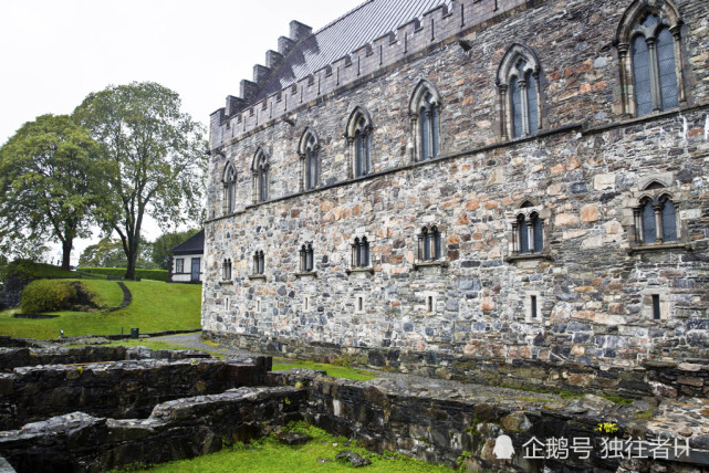 维京海盗的王宫中世纪的皇家宫邸卑尔根胡斯城堡