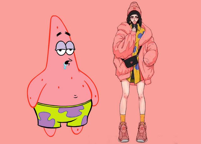 画师又出手经典动画角色拟人米老鼠唐老鸭爱了章鱼哥冷酷帅哥