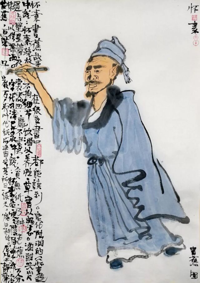 他用几根线条,勾画古代画家,妙极了