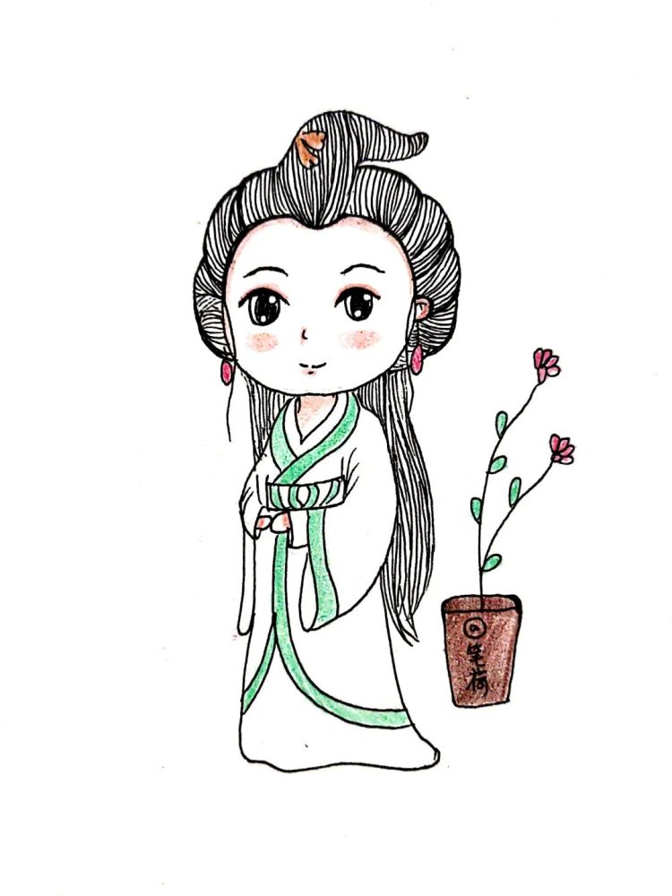 古代四大美女q版简笔画合集