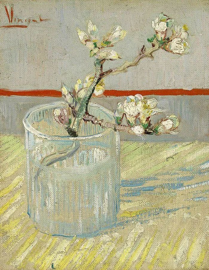 梵高《春天钓鱼》《春日杯中杏花开》 梵高(荷兰 19世纪下半叶)《日出