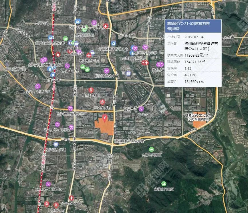 紹興市區2020年擬出讓重點地塊20宗總出讓面積2244畝