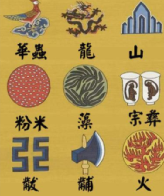 十二章纹 网络图片唐 阎立本《历代帝王图》 身衮冕礼服的隋文帝杨坚