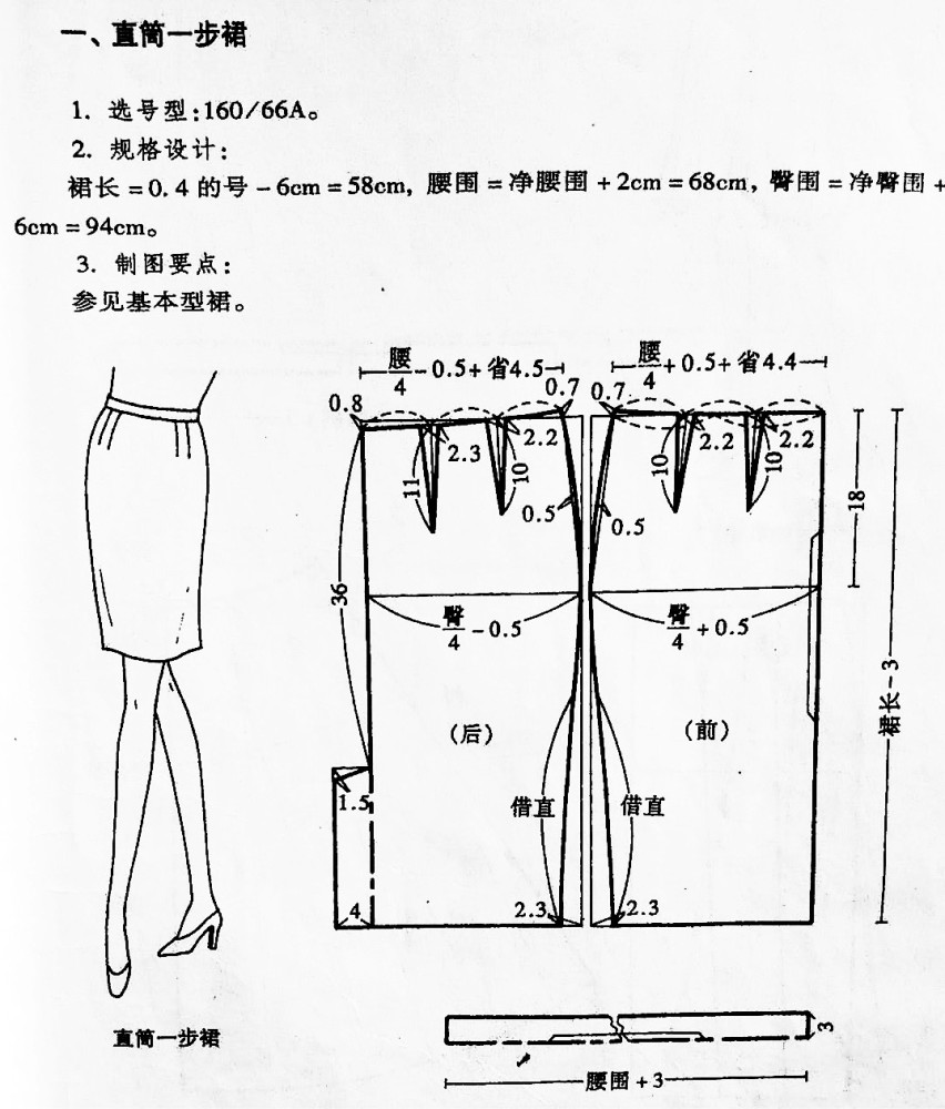 春天一步裙的裁剪方法超级简单新手一看就会