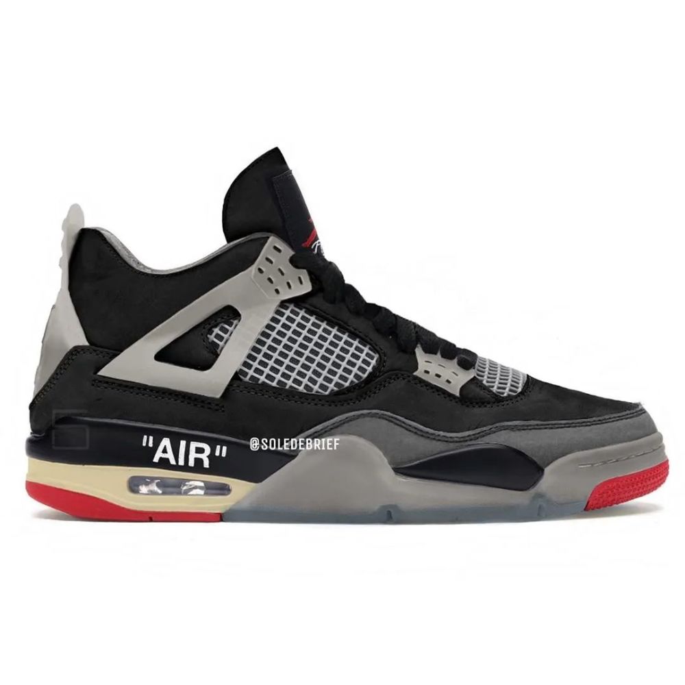 黑红off-white x aj4 上脚照曝光!传闻八月发售