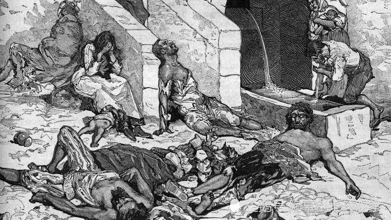 14世纪欧洲黑死病图片
