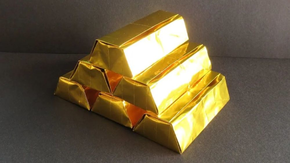 发财啦发财啦教你折纸金光闪闪的金块还能一块块垒成城墙