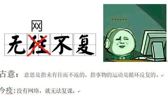 一:古今"疫"义对于"网课天天见"的学生们来说,写网课段子是最有发言权