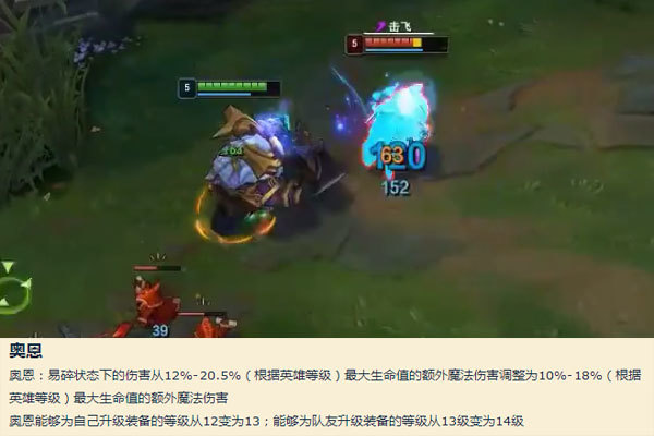 5版本更新内容中,奥恩便迎来了大幅削弱,每级的易碎伤害被降低了2%