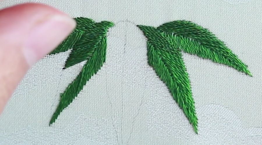 红茶的刺绣练习日记:竹叶