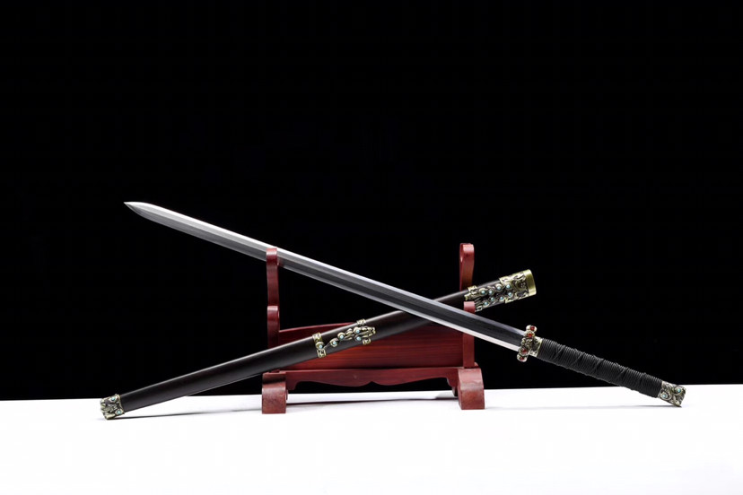 秦剑-手工锻造百炼钢,乌木鞘