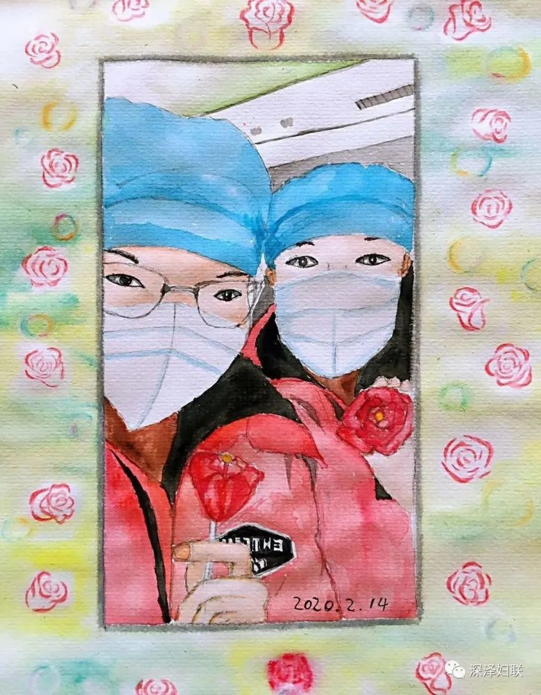 深泽县女画家刘玉兰抗疫组画.