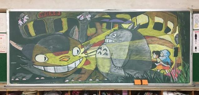 日本老师停课期绘鬼灭之刃黑板报原因让人感动为了毕业生