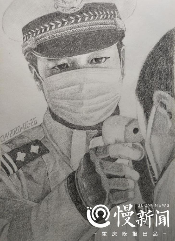 重庆灵魂画手陈映宇用素描记录战友的抗疫日常