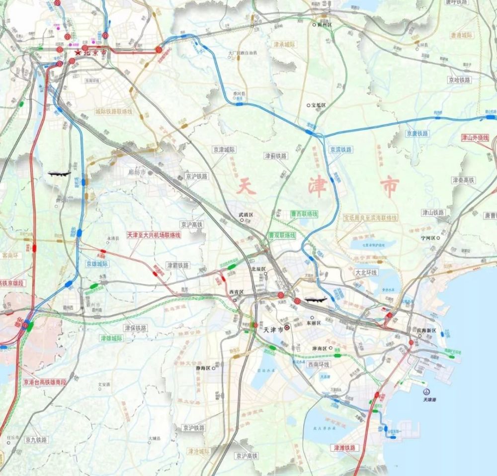 61中长期规划:津雄城际铁路,津沧城际铁路,环渤海城际铁路
