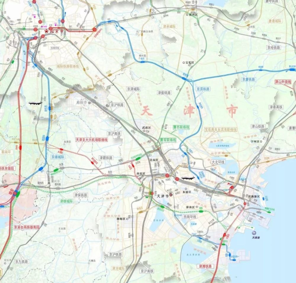 61近期规划建设:津潍烟高铁,津承城际铁路;61 在建:京滨城际铁路