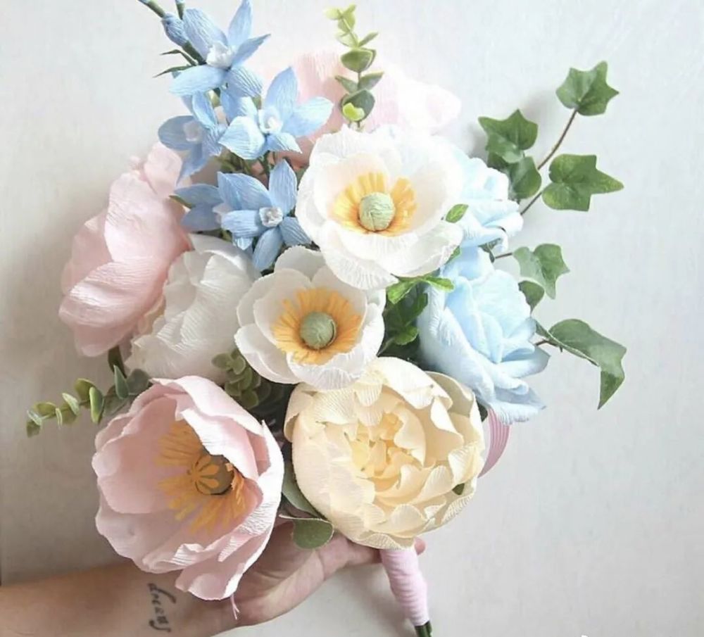 仿真皱纹纸花束教程来啦!