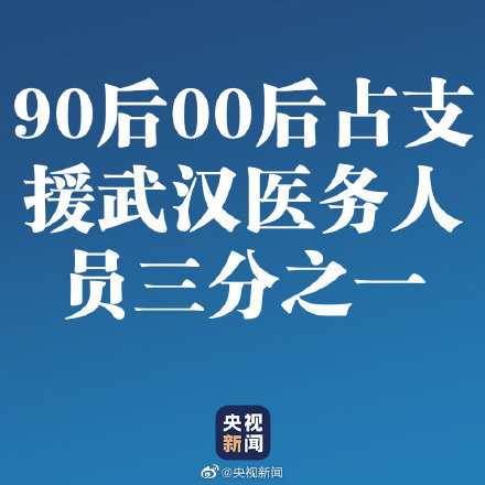 90后00后占支援武汉医务人员三分之一