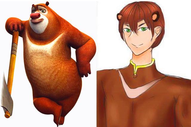 熊出没全员拟人化熊大熊二秒变萌系画风团子宛如仙女下凡