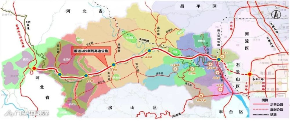 项目位于北京市门头沟区,起于西六环路军庄立交,向西经妙峰山,王平