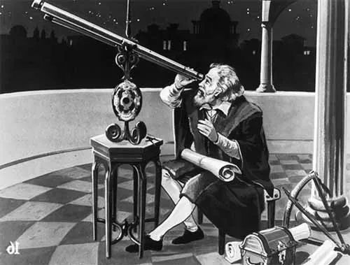 第一位用望远镜仰望星空的人伽利略