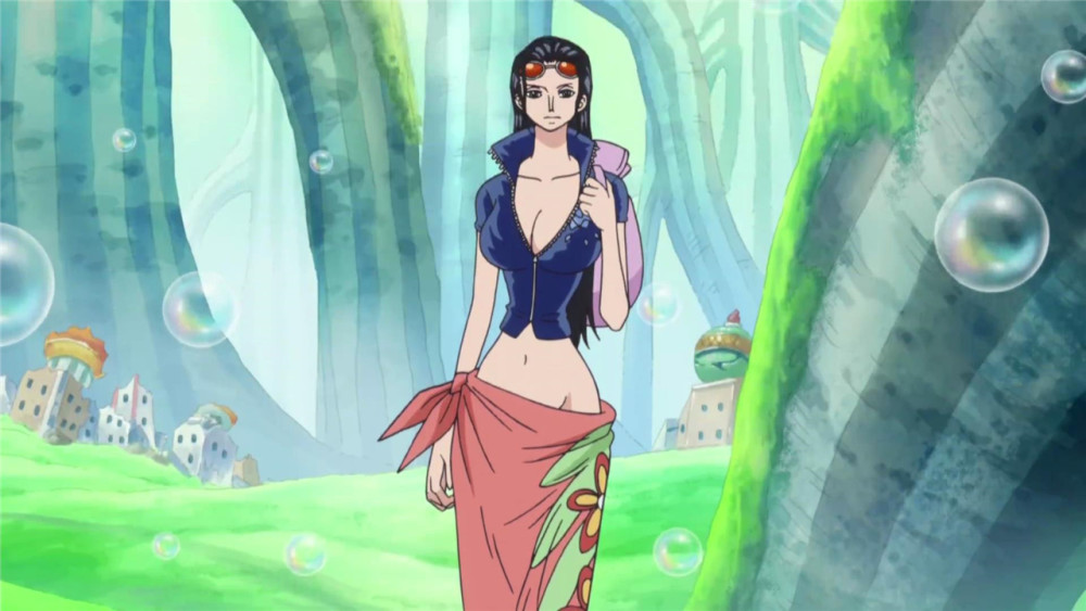 两年后草帽一伙王者归来,罗宾的颜值也发生了天翻地覆的变化,肤色从