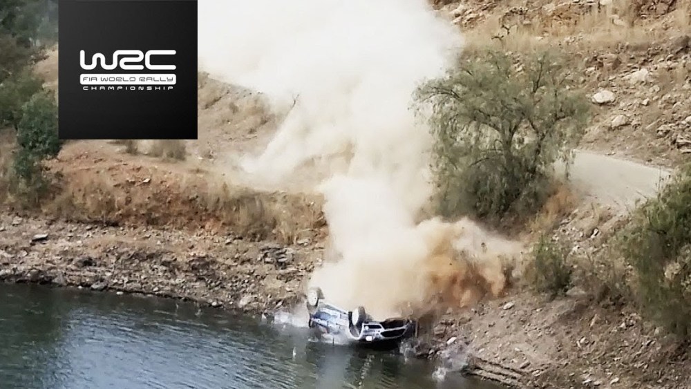 wrc墨西哥拉力赛五大事故:塔纳克坠湖赛车秒沉底莱科宁死亡翻滚