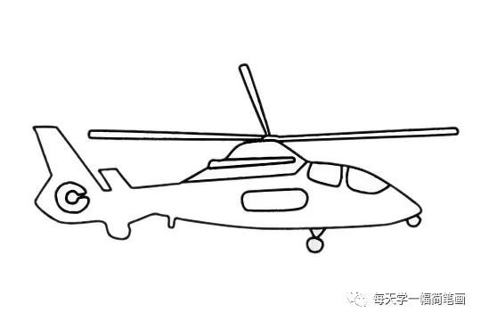 每天學一幅簡筆畫-飛機/戰鬥機/直升機簡筆畫圖片大全