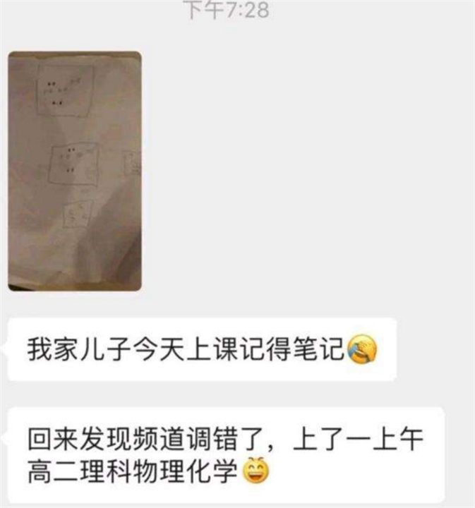 小学生上网课 调错台上了高中化学课 爸妈回家检查笔记哭笑不得 腾讯新闻