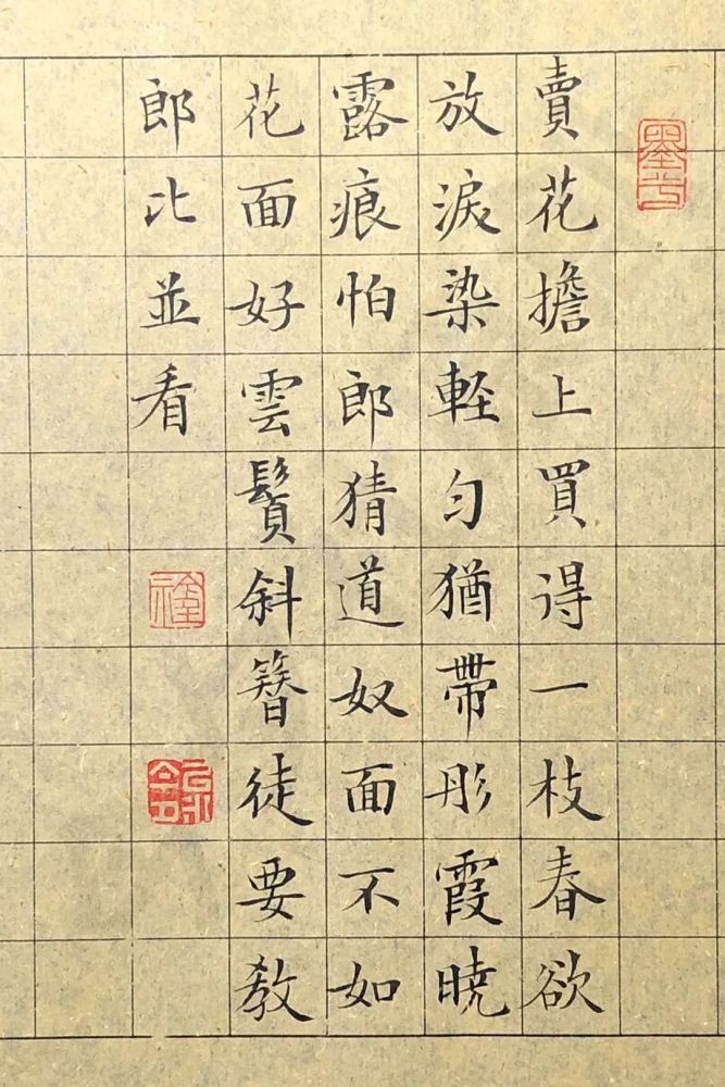 今夕社原创小楷,李清照《减字木兰花》泪染轻匀.犹带彤霞晓露痕