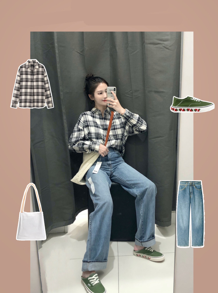 而小绿鞋和衬衫这样的单品搭配,经典又休闲.