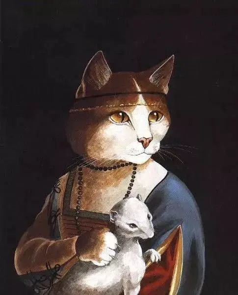 " ——美国诗人布考斯基 甚至还有人把猫画进了世界名画里, 原画:梵高