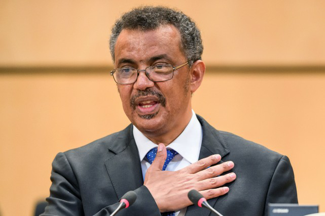 世卫组织总干事特德罗斯·阿德哈诺姆·格布雷耶苏斯(tedros adhanom