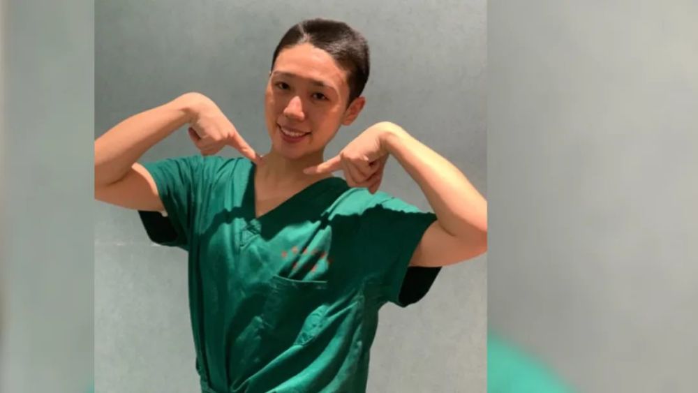 石家庄市第二医院 护士刘思思用手机记录下了这个画面.