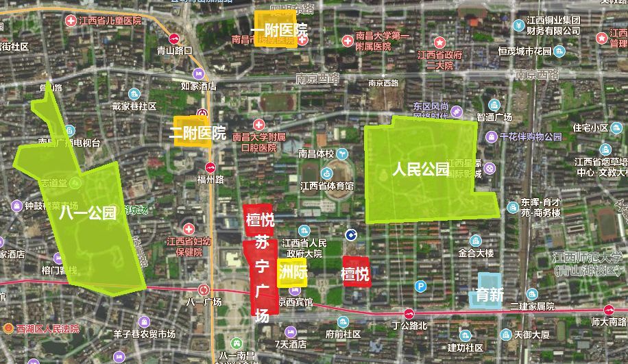 商业配套:周边有八一广场商圈,中山路商圈和丁公路商圈三
