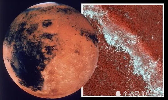 nasa拍摄的一幅照片揭示了火星"极地冰盖"