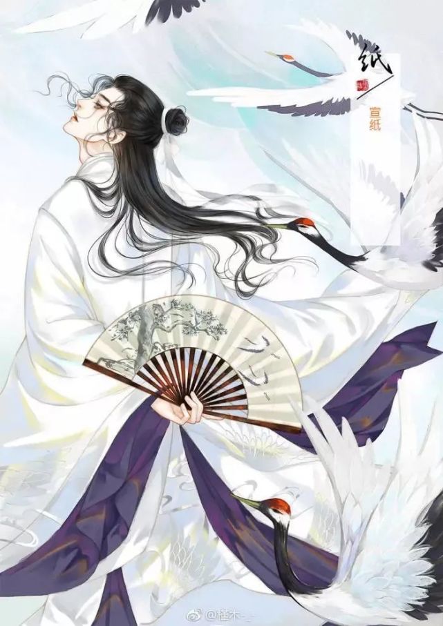 古风书生插画|待我功成名达,许你花前月下