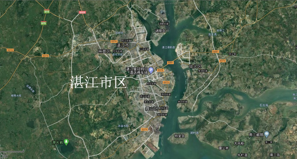 湛江傳統市區:赤坎區 霞山區 開發區 效區:麻章區 坡頭區下轄:開平