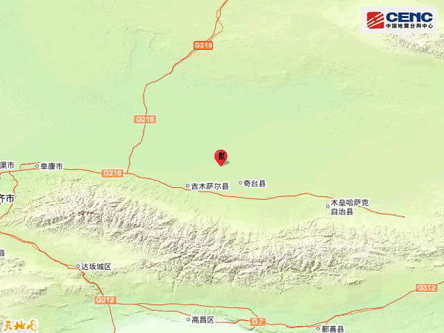 新疆昌吉州奇台县发生38级地震