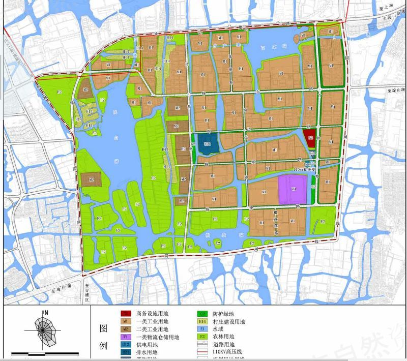 用地现状图本次规划范围为昆山市f14规划编制单元,位于锦溪镇东部,东