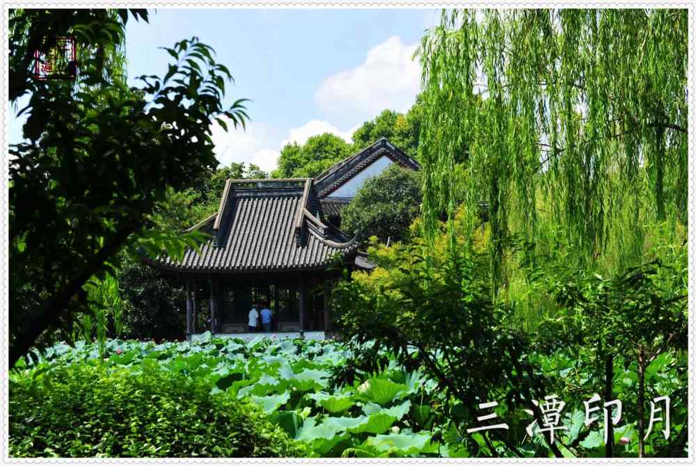 小瀛洲上有开网亭,亭亭亭,九狮石,闲放台,迎翠轩,我心相印亭等园林